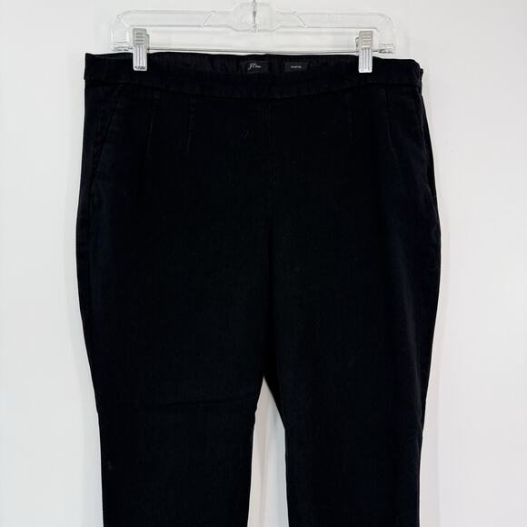 J Crew Martie Crop Pants 14 Black High Rise Side Zip Slim Fit Stretch Twill - Picture 4 of 9
